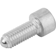KIPP Ball-End Thrust Screw W Head, Form:A With Full Ball, M16, L=63, 3, Stainless Bright, Comp:Stainless K0381.11660